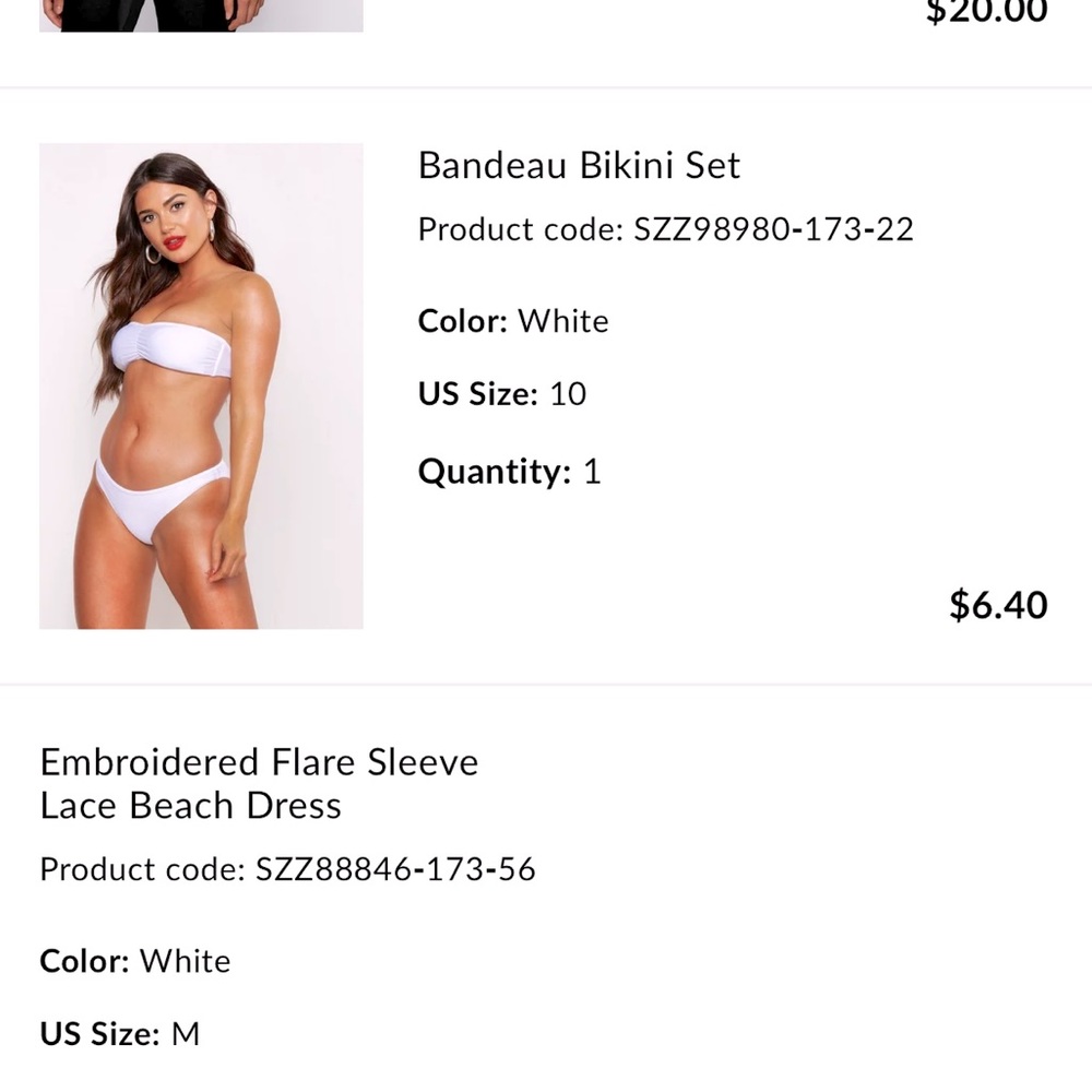 White bandeau bikini set